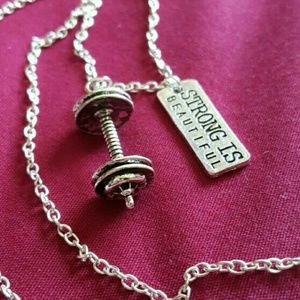 Barbell necklace