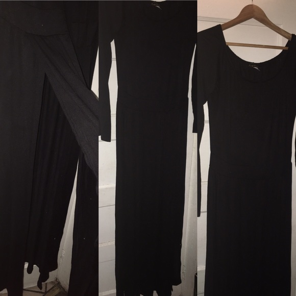 Long Black Dress split on both sides