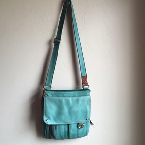 Fossil leather cross body bag