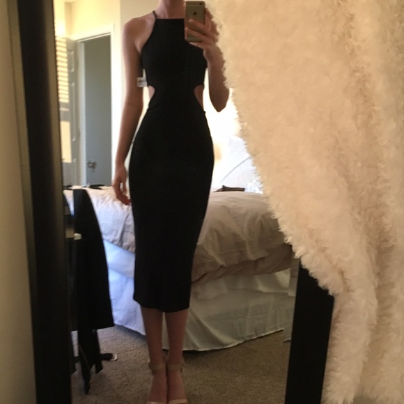 High Neck Bodycon Midi Dress
