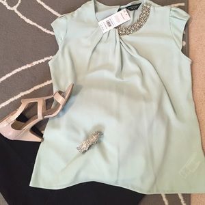 Dorothy Perkins NWT mint cap sleeve blouse