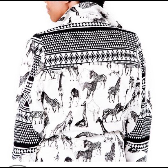 NWT Animal Print Moto-Jacket