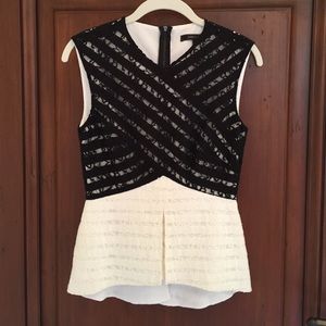 BCBG Lace Peplum Top