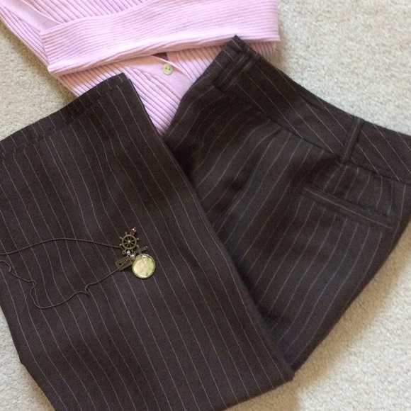 REDUCED PRICE Flat front pin-stripe linen pants - Picture 1 of 3