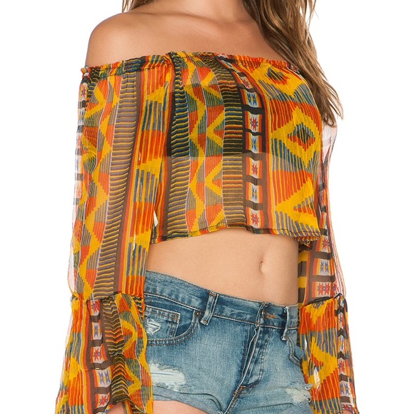 SOLD🚫 INDAH ✌🏽️Maua 💯 Silk Crop Top - King NWT - Picture 2 of 2