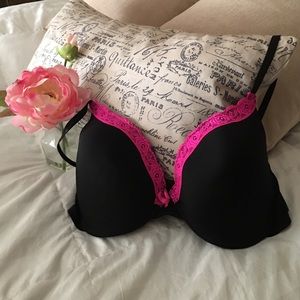PINK AND BLACK BRA