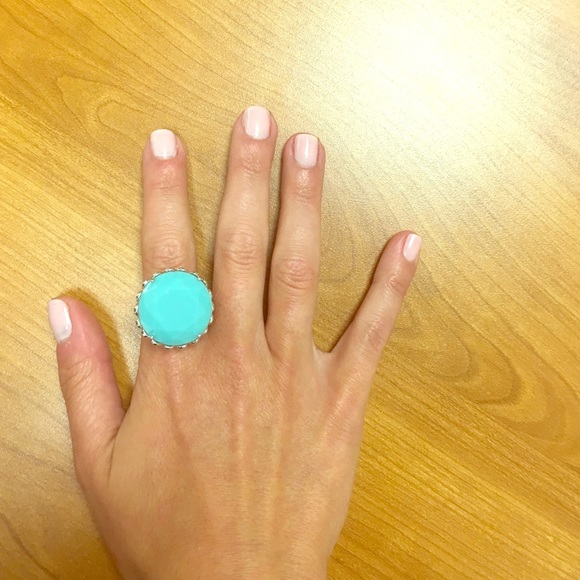 Turquoise silver costume ring