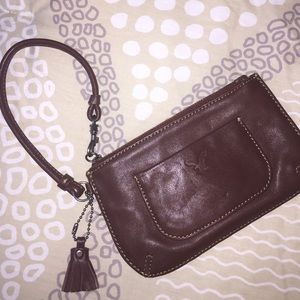 American Eagle genuine leather brown wristlet