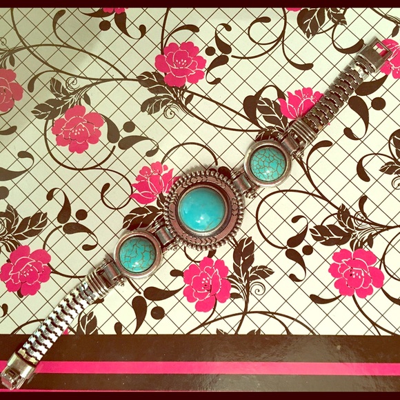 SALE Art Deco Vintage Inspired Turquoise Bracelet