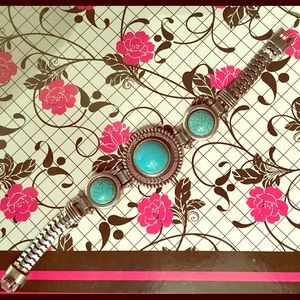 SALE Art Deco Vintage Inspired Turquoise Bracelet