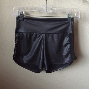 Black Faux Leather Booty Shorts