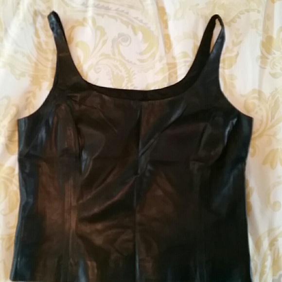 Leather halter top