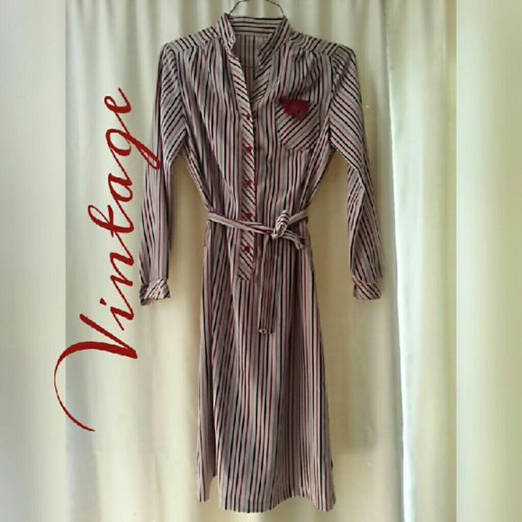 Vintage striped dress 1960s or 1970s