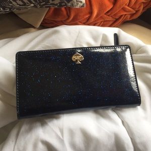 kate spade navy sparkly wallet
