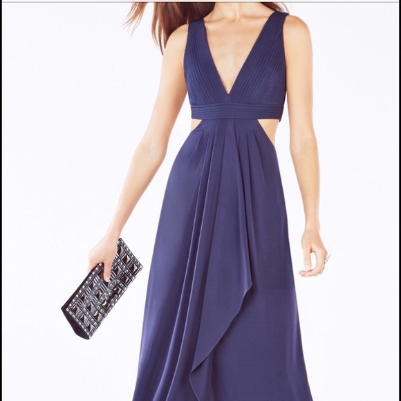 Elinne Cutout Pleated Jersey Gown BCBG Maxazria