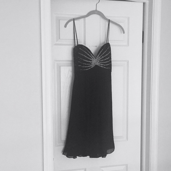 Black and white beaded small cocktail dress