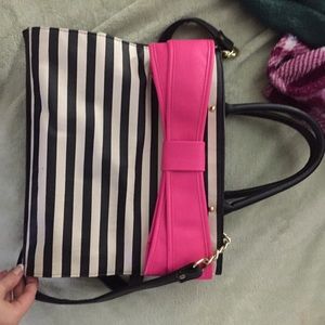 Large Betsey Johnson purse with pink bow