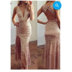 Gold sequin gown