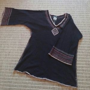 3/4sleeve tunic, cotton, modal, wool, machine wash
