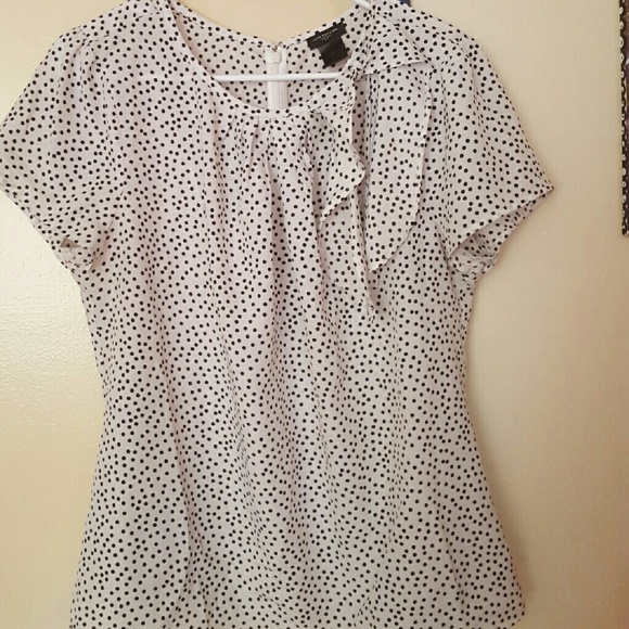 Ann Taylor polka dot blouse with bow