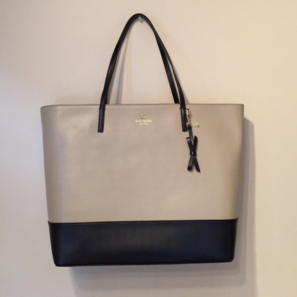 kate spade black and tan tote