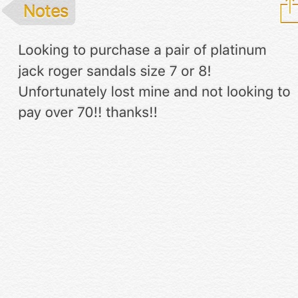 LOOKING FOR platinum Jack Rogers sandals size 7/8