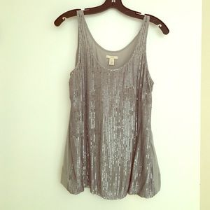 J. Crew Silk sequin tank