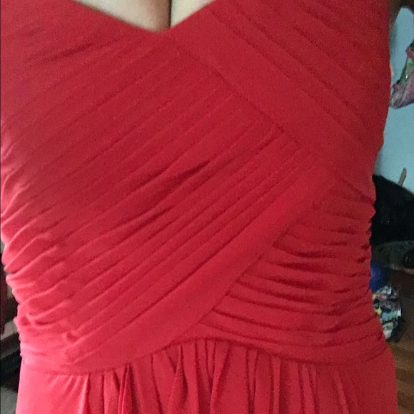 Red sweetheart neckline strapless prom dress - Picture 2 of 2