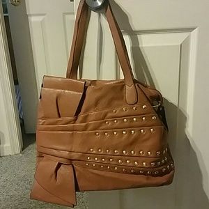 Chestnut/ Gold Detail Shoulder Bag