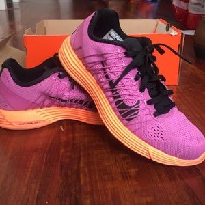 Pink and Orange Nike Shoes