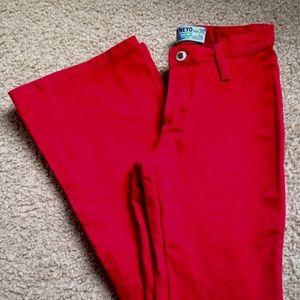 Bright red pants