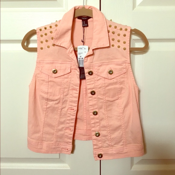 Forever 21 Casual Denim Studded Vest