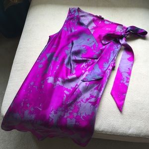 Silk top with tie