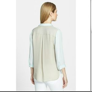 Elie Tahari Silk Colorblock "Kasha" Blouse SZ L