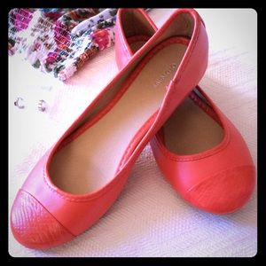 Ballet Flats in Vibrant Orange Sz 8