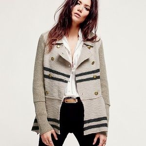 MUST GO! Free People Military Stripe Peplum Jacket