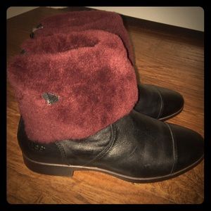 Black leather UGG boot