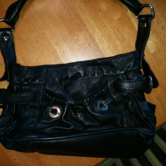 Black leather purse
