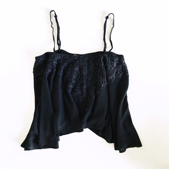 Tops - lace appliqué tank