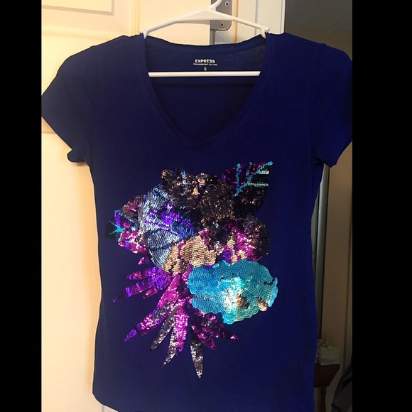 🚫SOLD🚫 Express Blue & Purple Sequin Summer Top!