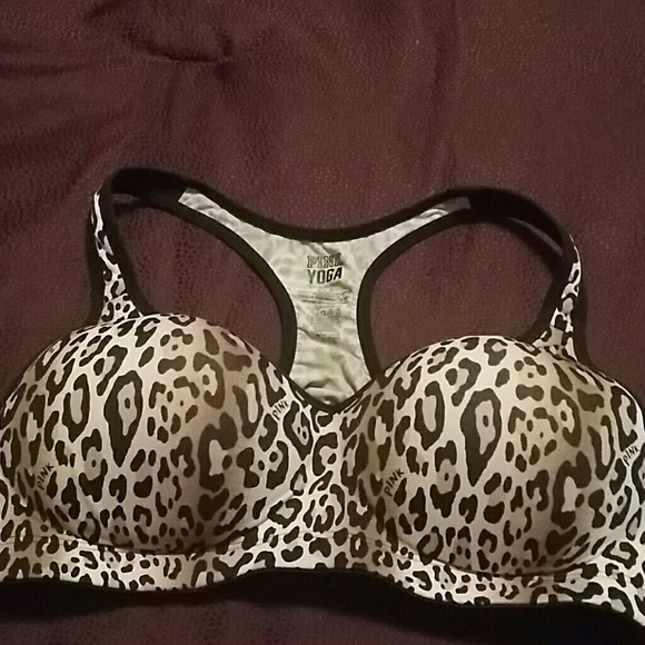 Pink yoga sports bra