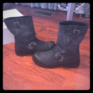 Frye Veronica Slouch Mid Calf Charcoal boot