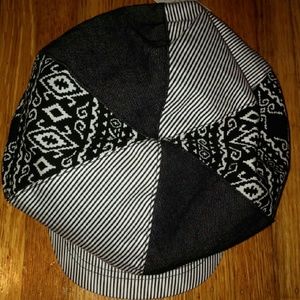 Black and white cotton hat