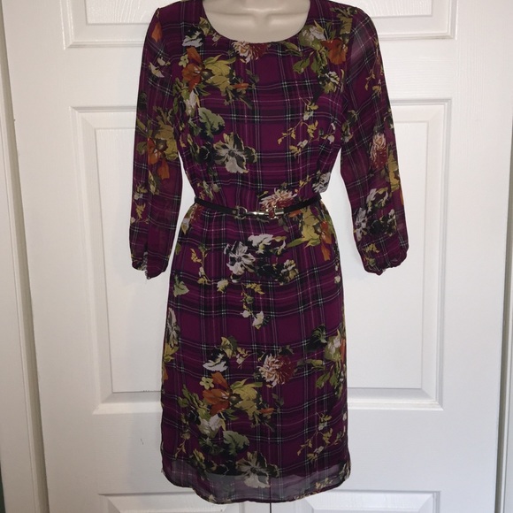 👗Maroon Floral Dress👗
