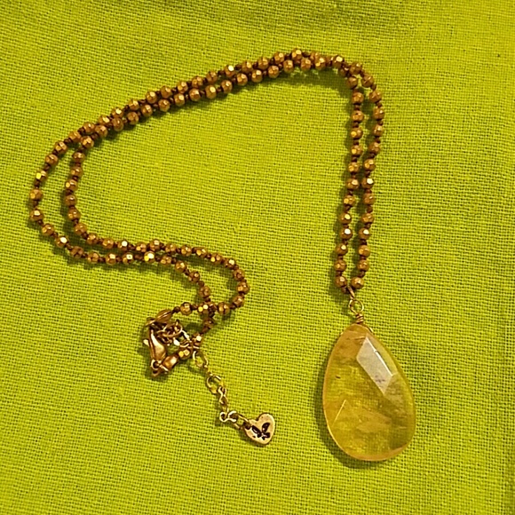 American Eagle gold stone necklace