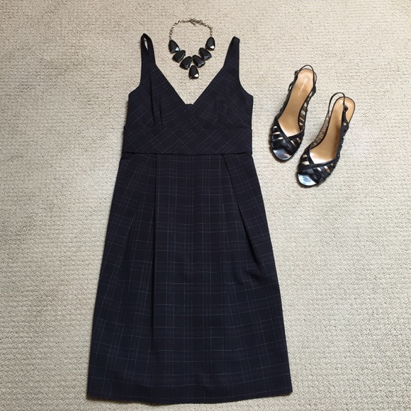 Black plaid v dress