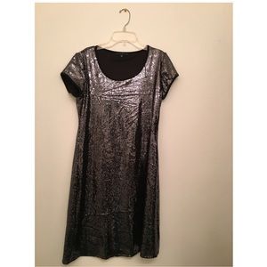 Silver Sequined party Dress
