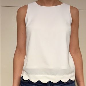 White scalloped tank