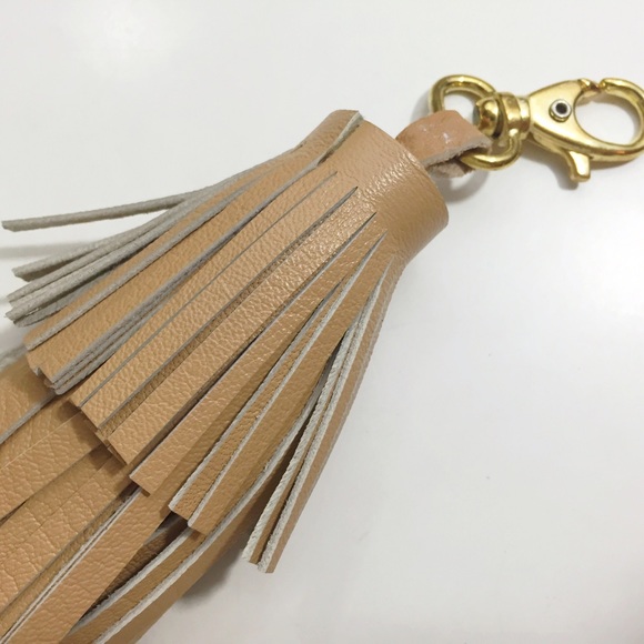 Tan Leather Tassel Keychain/Bag Charm - Picture 2 of 3