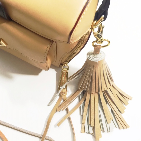 Tan Leather Tassel Keychain/Bag Charm - Picture 3 of 3